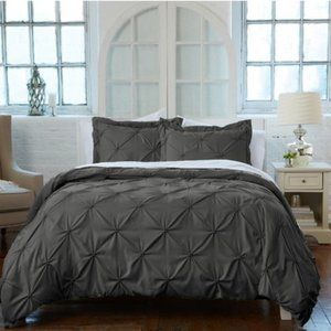 Threshold Gray Pinched Pleat Duvet Cover Queen